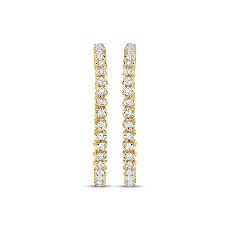 Lab-Grown Diamonds by KAY Inside-Out Hoop Earrings 3 ct tw 14K Yellow Gold 48mm