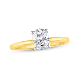 Lab-Created Diamonds by KAY Oval-Cut Solitaire Engagement Ring 1 ct tw 14K Yellow Gold (F/VS2)