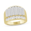 Thumbnail Image 1 of Men's Baguette & Round-Cut Diamond Ring 2 ct tw 10K Yellow Gold