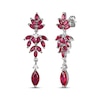 Thumbnail Image 0 of Marquise-Cut Lab-Created Ruby & White Lab-Created Sapphire Chandelier Earrings Sterling Silver