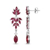Thumbnail Image 2 of Marquise-Cut Lab-Created Ruby & White Lab-Created Sapphire Chandelier Earrings Sterling Silver