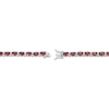 Thumbnail Image 2 of Oval-Cut Garnet & Diamond Accent Link Bracelet Sterling Silver 7.25"