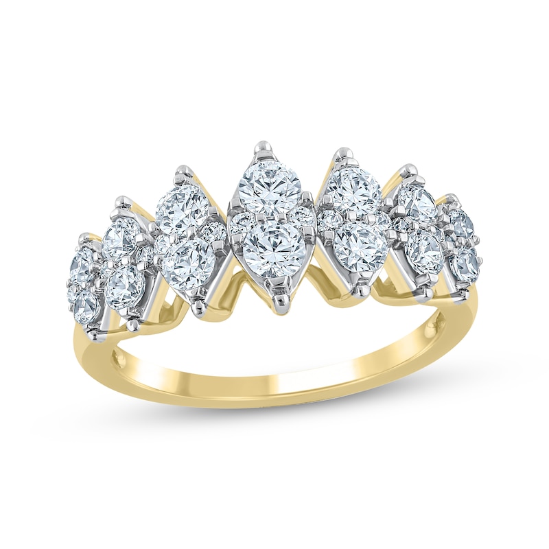 Main Image 1 of Diamond Graduated Fashion Ring 1 ct tw 14K Yellow Gold