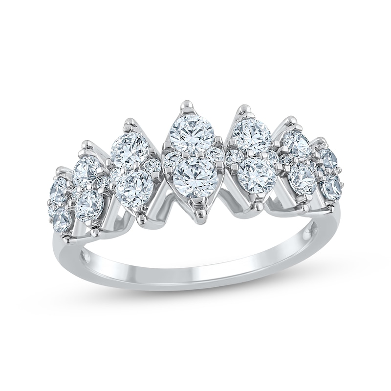 Main Image 1 of Diamond Marquise Frame Fashion Ring 1 ct tw 14K White Gold