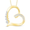 Thumbnail Image 1 of Diamond Tilted Heart Necklace 1/8 ct tw 10K Yellow Gold 18&quot;