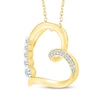 Thumbnail Image 2 of Diamond Tilted Heart Necklace 1/8 ct tw 10K Yellow Gold 18&quot;