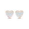 Thumbnail Image 2 of Multi-Diamond Center Heart Stud Earrings 1/3 ct tw 10K Rose Gold