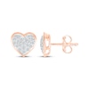 Thumbnail Image 3 of Multi-Diamond Center Heart Stud Earrings 1/3 ct tw 10K Rose Gold