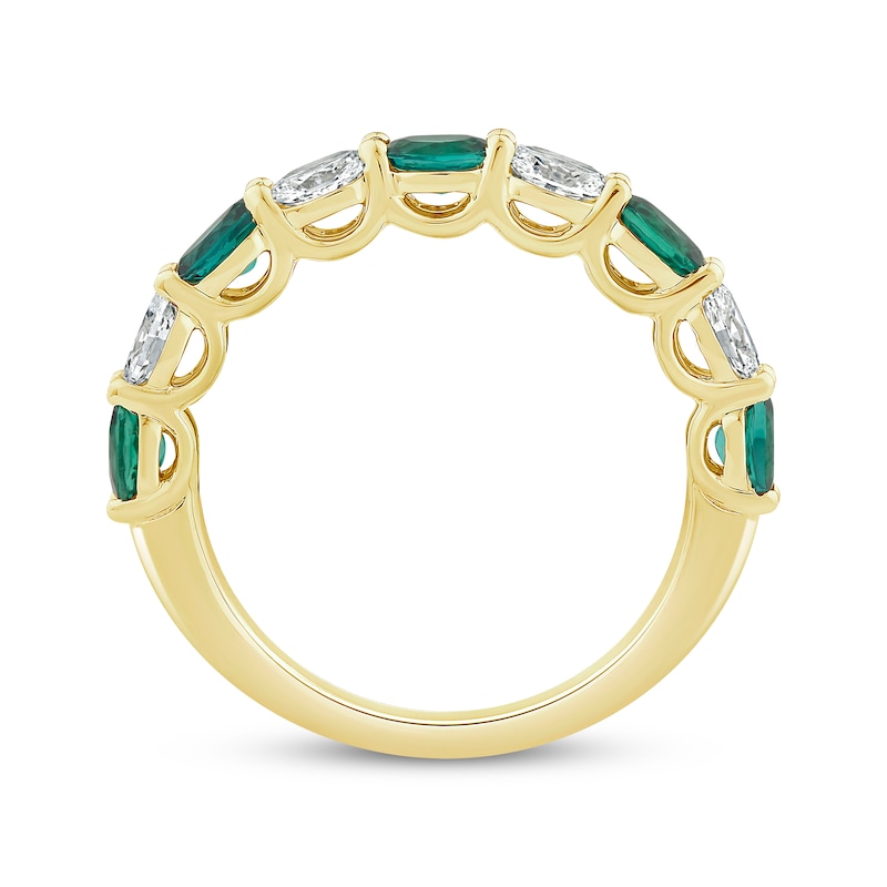 Main Image 3 of Lab-Grown Diamonds by KAY Oval-Cut Lab-Created Emerald Ring 5/8 ct tw 14K Yellow Gold