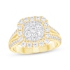 Thumbnail Image 1 of Multi-Diamond Cushion Halo Engagement Ring 1-3/8 ct tw 10K Two-Tone Gold