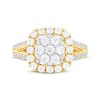 Thumbnail Image 3 of Multi-Diamond Cushion Halo Engagement Ring 1-3/8 ct tw 10K Two-Tone Gold