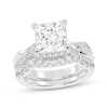 Thumbnail Image 1 of Lab-Grown Diamonds by KAY Princess-Cut Bridal Set 4 ct tw 14K White Gold