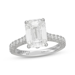 Neil Lane Artistry Heritage Emerald-Cut Lab-Created Diamond Engagement Ring 4-1/2 ct tw Platinum