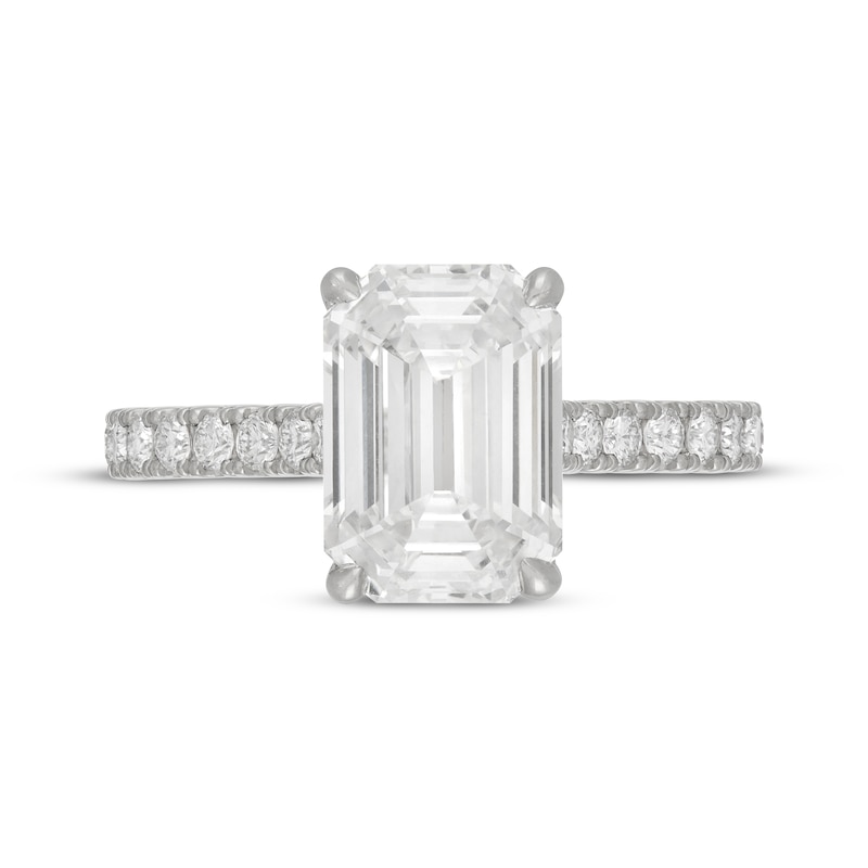 Main Image 3 of Neil Lane Artistry Heritage Emerald-Cut Lab-Grown Diamond Engagement Ring 4-1/2 ct tw Platinum