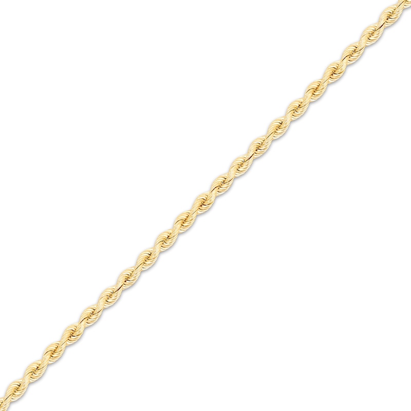 Solid Silk Rope Chain Necklace 3.7mm 14K Yellow Gold 18"