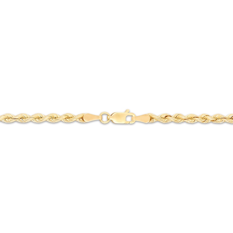 Solid Silk Rope Chain Necklace 3.7mm 14K Yellow Gold 18"