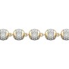 Thumbnail Image 2 of Men's Diamond Ball Bead Bracelet 2 ct tw 10K Yellow Gold 8.5"