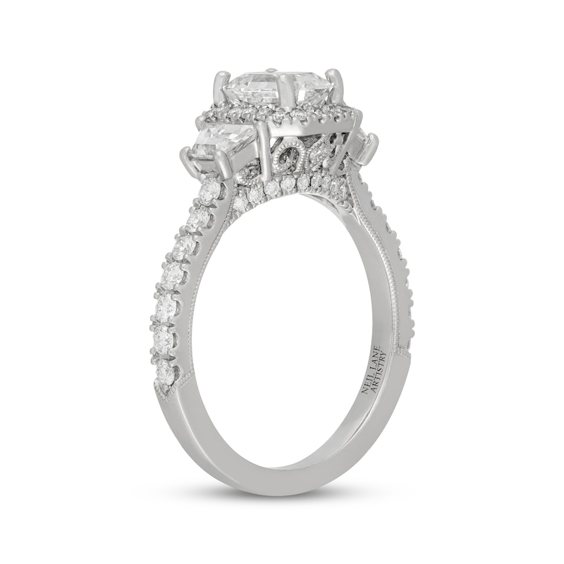 Main Image 2 of Neil Lane Artistry Heritage Heritage Emerald-Cut Lab-Grown Diamond Engagement Ring 2 ct tw Platinum