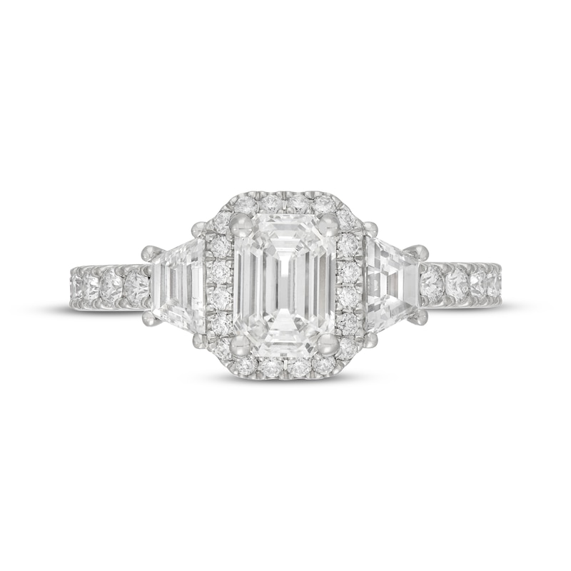 Main Image 3 of Neil Lane Artistry Heritage Heritage Emerald-Cut Lab-Grown Diamond Engagement Ring 2 ct tw Platinum