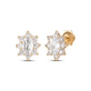 Thumbnail Image 1 of Children's Oval-Cut Cubic Zirconia Halo Stud Earrings 14K Yellow Gold