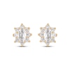 Thumbnail Image 2 of Children's Oval-Cut Cubic Zirconia Halo Stud Earrings 14K Yellow Gold