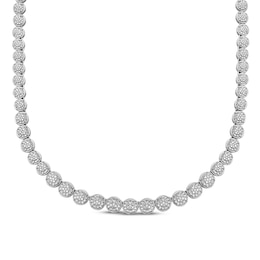 Multi-Diamond Tennis Necklace 1/2 ct tw Sterling Silver 17&quot;