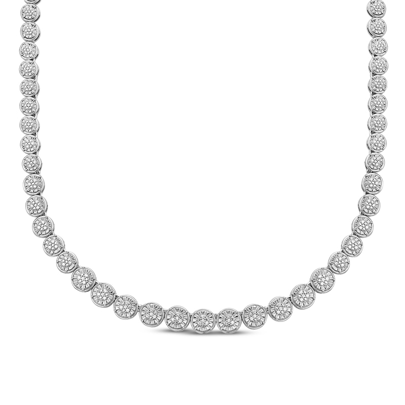 Main Image 1 of Multi-Diamond Tennis Necklace 1/2 ct tw Sterling Silver 17&quot;