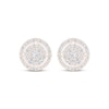 Thumbnail Image 2 of Multi-Diamond Halo Stud Earrings 1/2 ct tw 10K Yellow Gold