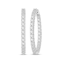 Lab-Grown diamonds by KAY Inside-Out Hoop Earrings 6 ct tw 10K White Gold