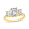 Thumbnail Image 1 of Lab-Grown Diamonds by KAY Emerald-Cut Three-Stone Engagement Ring 3-1/4 ct tw 14K Yellow Gold