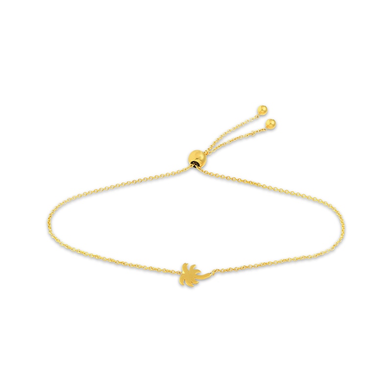 Palm Tree Bolo Bracelet 14K Yellow Gold