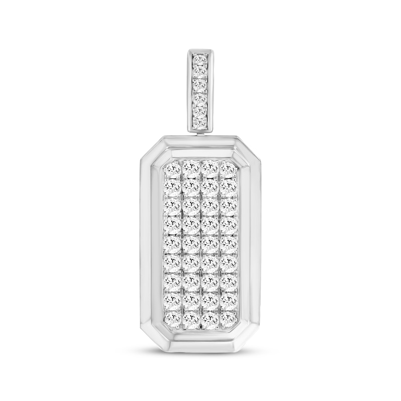 Main Image 1 of Men's Lab-Grown Diamonds by KAY Dog Tag Charm 4 ct tw 10K White Gold