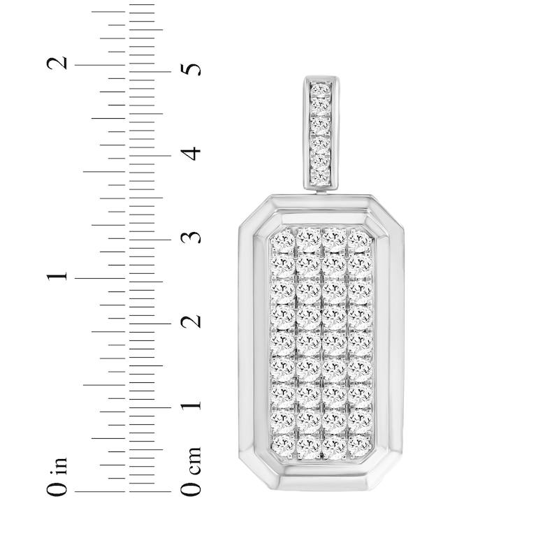 Main Image 3 of Men's Lab-Grown Diamonds by KAY Dog Tag Charm 4 ct tw 10K White Gold