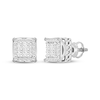 Thumbnail Image 1 of Men's Lab-Grown Diamonds by KAY Square-Cut Quad Stud Earrings 1 ct tw 10K White Gold