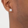 Thumbnail Image 3 of Men's Lab-Grown Diamonds by KAY Square-Cut Quad Stud Earrings 1 ct tw 10K White Gold