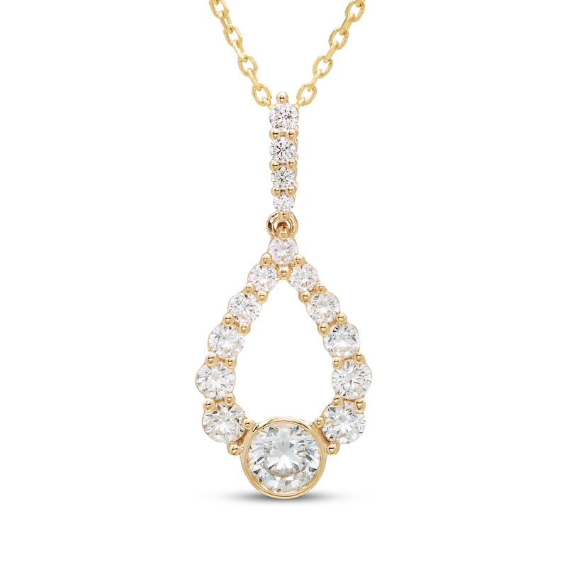 Milestones Diamond Teardrop Necklace 1 ct tw 10K Yellow Gold 18"