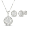 Thumbnail Image 1 of Multi-Diamond Circle Necklace & Earrings Gift Set 1/5 ct tw Sterling Silver