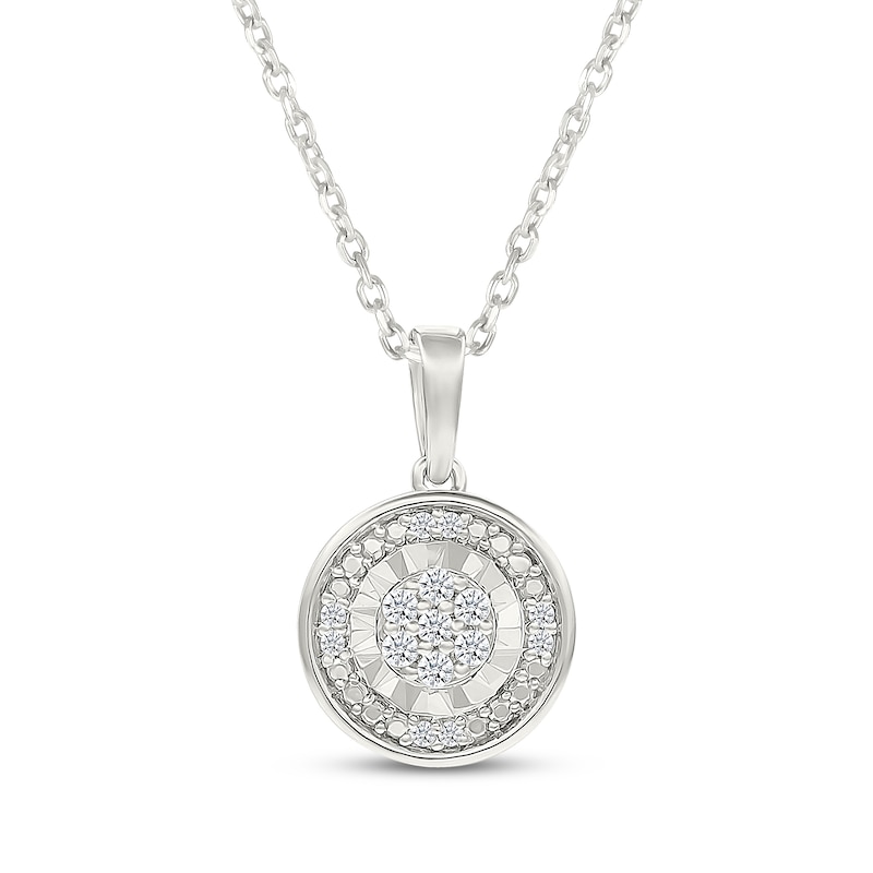 Main Image 2 of Multi-Diamond Circle Necklace & Earrings Gift Set 1/5 ct tw Sterling Silver