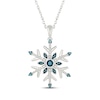 Thumbnail Image 1 of Blue & White Diamond Snowflake Necklace 1/10 ct tw Sterling Silver 18&quot;