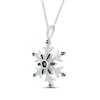 Thumbnail Image 2 of Blue & White Diamond Snowflake Necklace 1/10 ct tw Sterling Silver 18&quot;