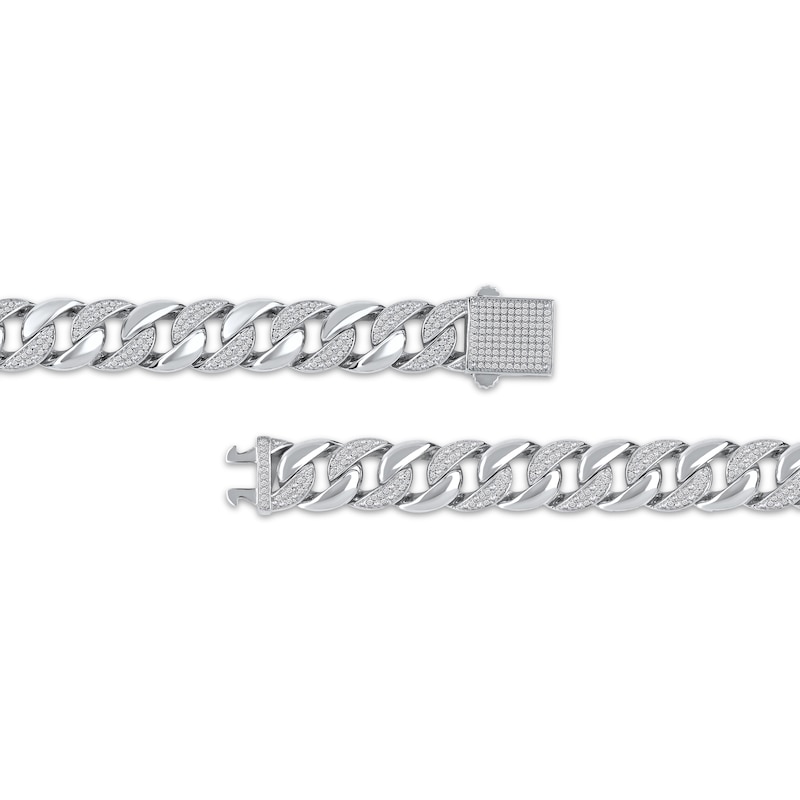 Main Image 3 of Men's Diamond Cuban Curb Chain Necklace 2-1/2 ct tw Sterling Silver 20&quot;