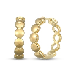 Disc Hoop Earrings 18K Yellow Gold-Plated Sterling Silver