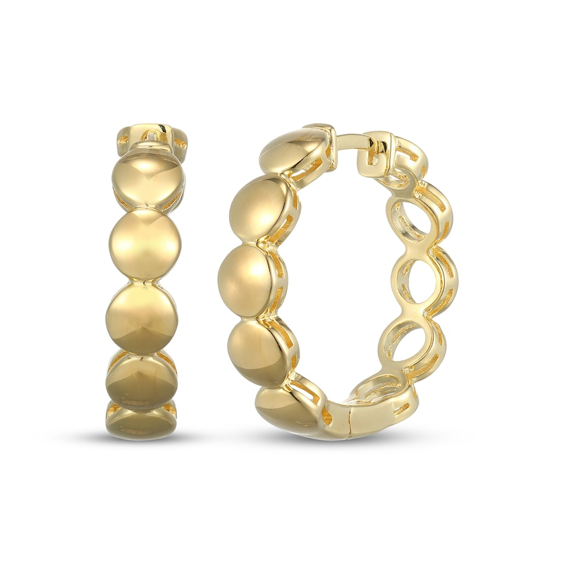 Main Image 1 of Disc Hoop Earrings 18K Yellow Gold-Plated Sterling Silver