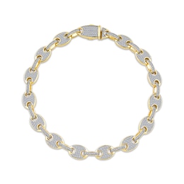 Men's Diamond Mariner Chain Bracelet 1-1/2 ct tw 10K Yellow Gold 8.5&quot;