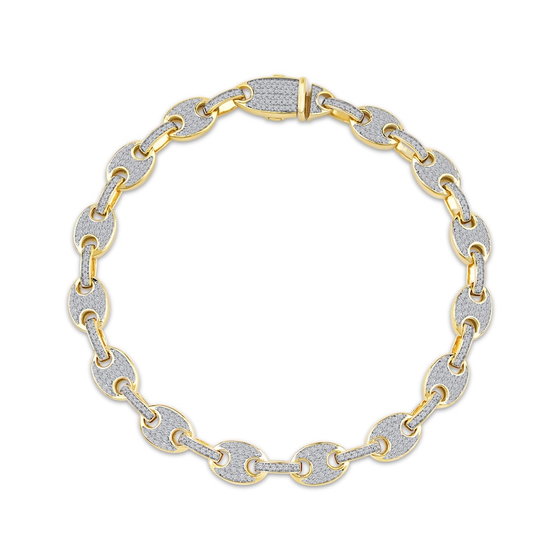 Main Image 1 of Men's Diamond Mariner Chain Bracelet 1-1/2 ct tw 10K Yellow Gold 8.5&quot;