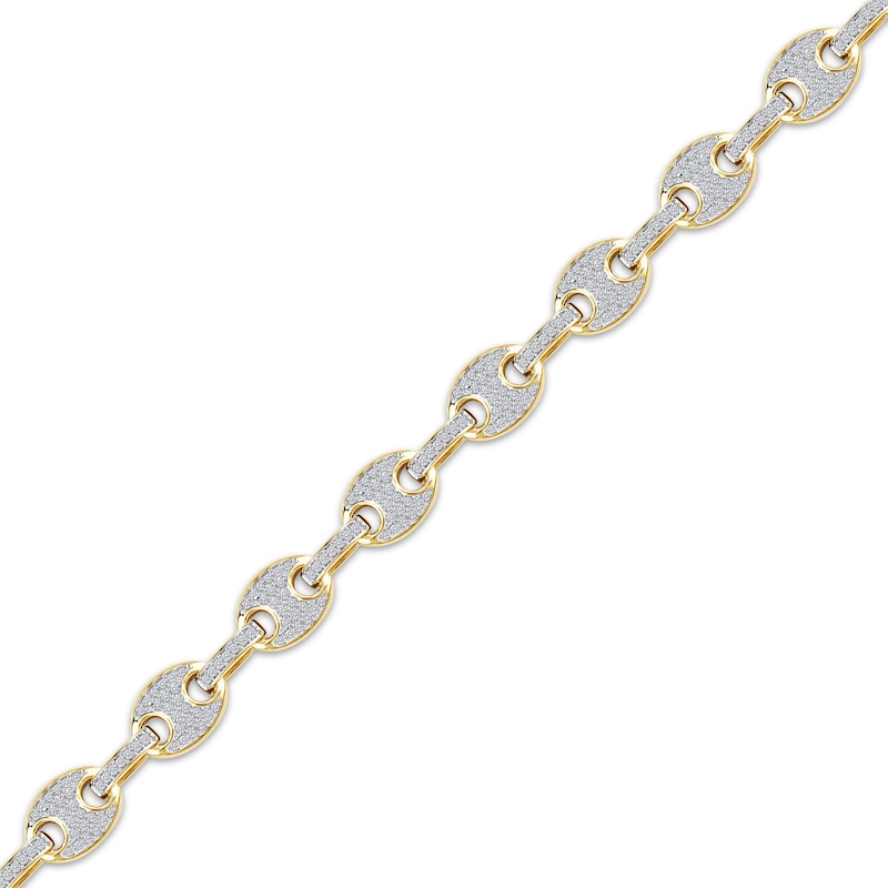 Main Image 2 of Men's Diamond Mariner Chain Bracelet 1-1/2 ct tw 10K Yellow Gold 8.5&quot;