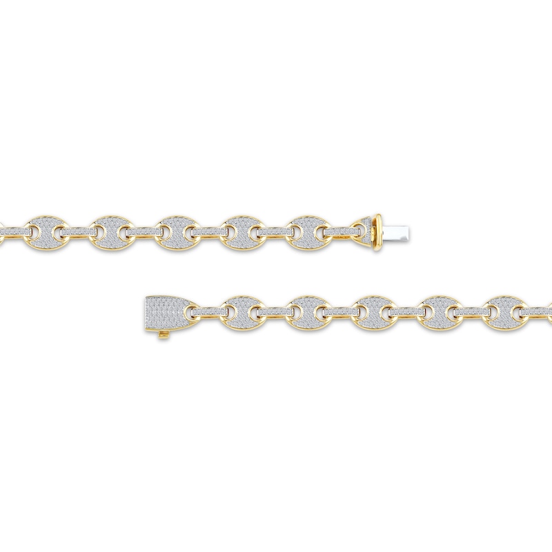 Main Image 3 of Men's Diamond Mariner Chain Bracelet 1-1/2 ct tw 10K Yellow Gold 8.5&quot;