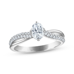 Adore Oval-Cut Diamond Curve Engagement Ring 3/4 ct tw 14K White Gold