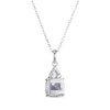 Thumbnail Image 3 of Cushion & Round-Cut White Lab-Created Sapphire Necklace Sterling Silver 18“