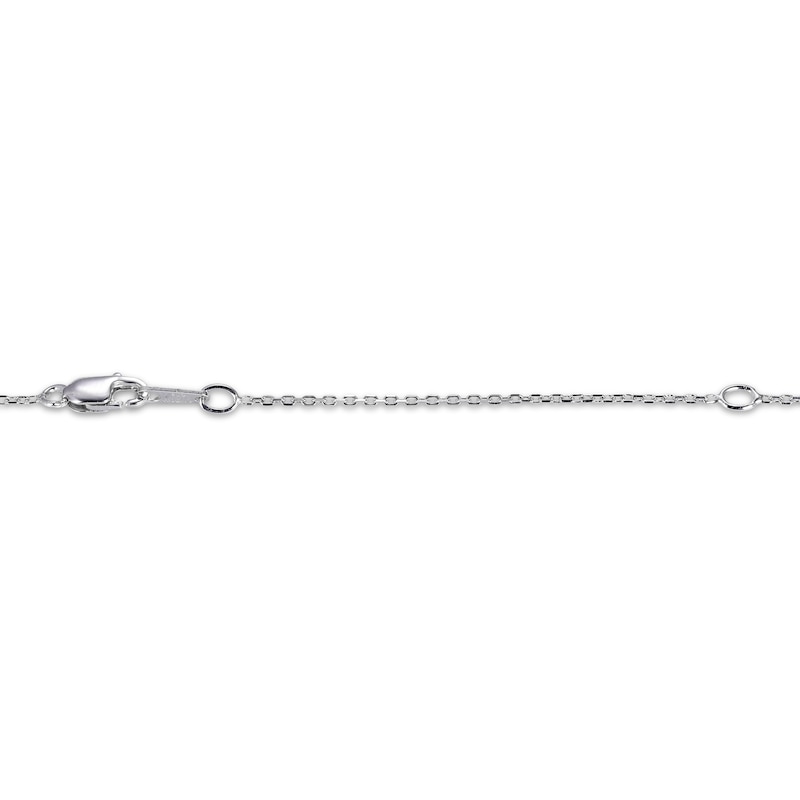 Cushion-Cut Lab-Created Ruby & Round-Cut White Lab-Created Sapphire Necklace Sterling Silver 18“